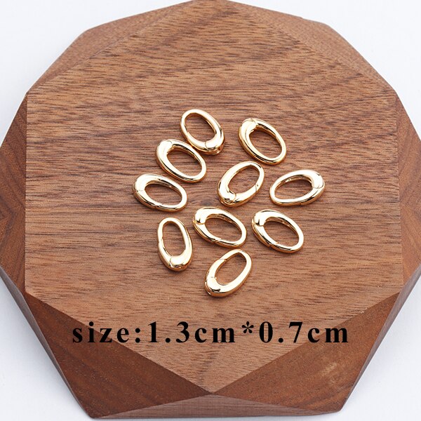 YEGUI M723, accessori dei monili, 18k oro placcato, 0.3 micron, connector, rame metallo, monili che fanno, diy della collana della catena, 10 pz/lotto: M72309