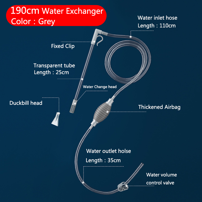 Changeur d'eau pour Aquarium, pompe à Air, outils de nettoyage, nettoyeur de gravier d'aquarium, pompe à Siphon sous vide avec buse de filtre: green