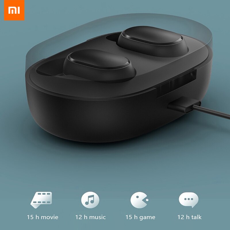 Original Xiaomi Redmi Airdots 2 TWS Noise reduction Bluetooth Earphone Stereo bass 5.0 With Mic Handsfree Earbuds AI Control