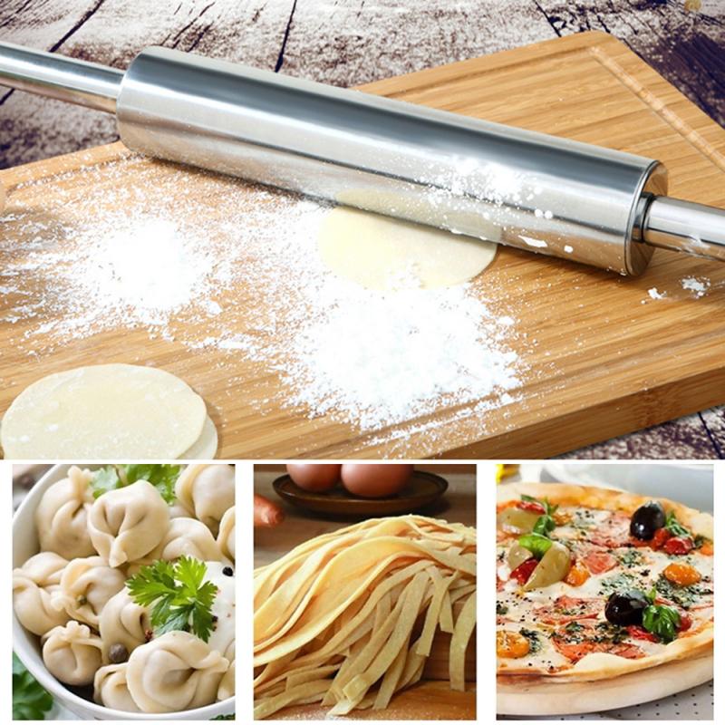 Rostfritt stål kavel non-stick bakverk deg roller baka pizza nudlar kaka paj bakning verktyg köksredskap