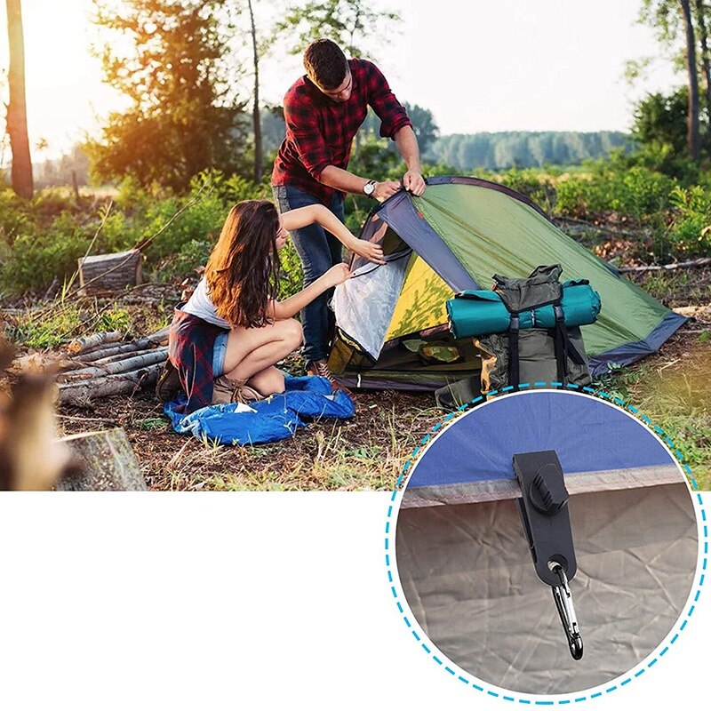 Pinces à bâche avec mousqueton, pince à pouce robuste pour tente de Camping, auvents, Camping en plein air