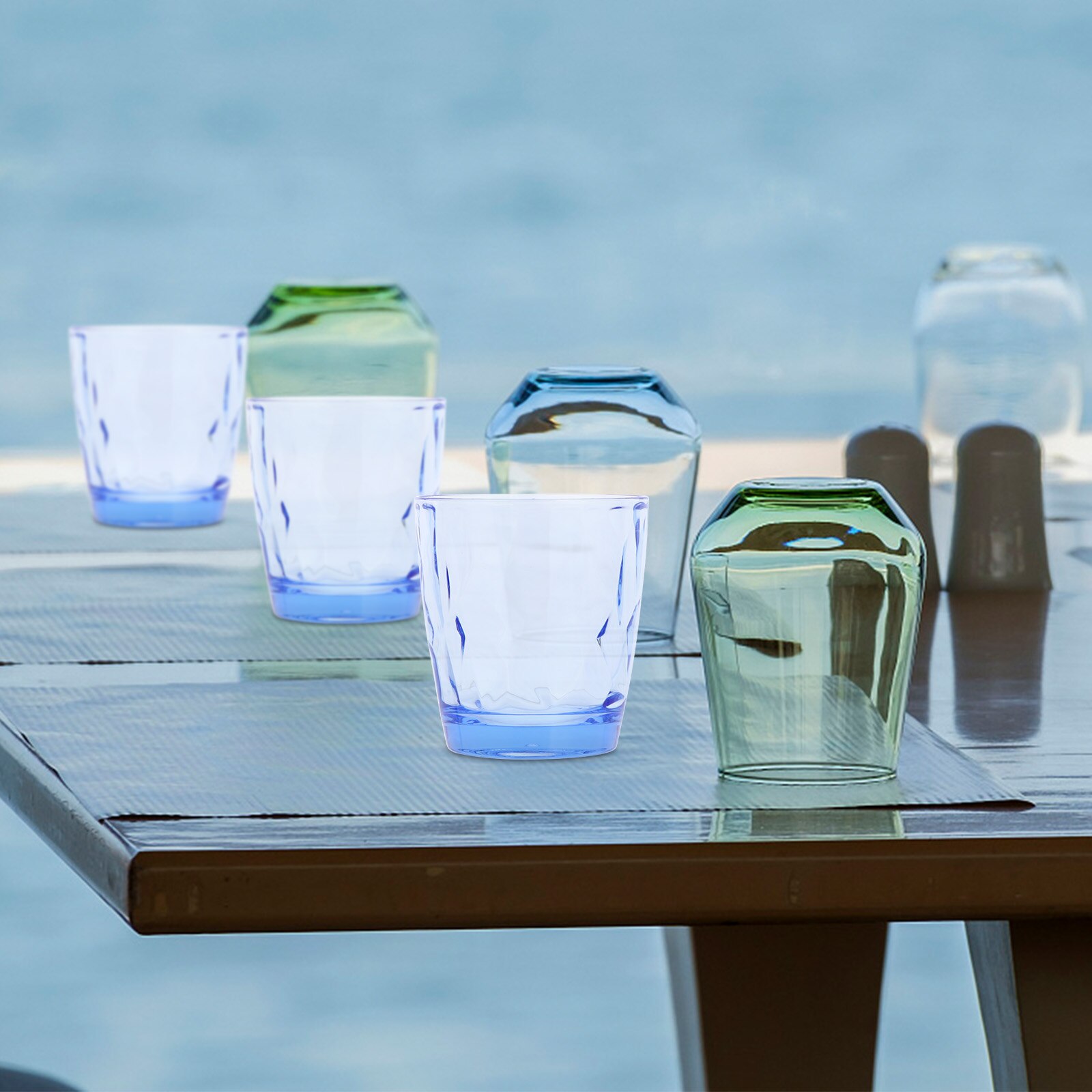 1Pc Acrylic Cup Transparent Cup Shatter-resistant Water Grain Pattern Cup for Bar