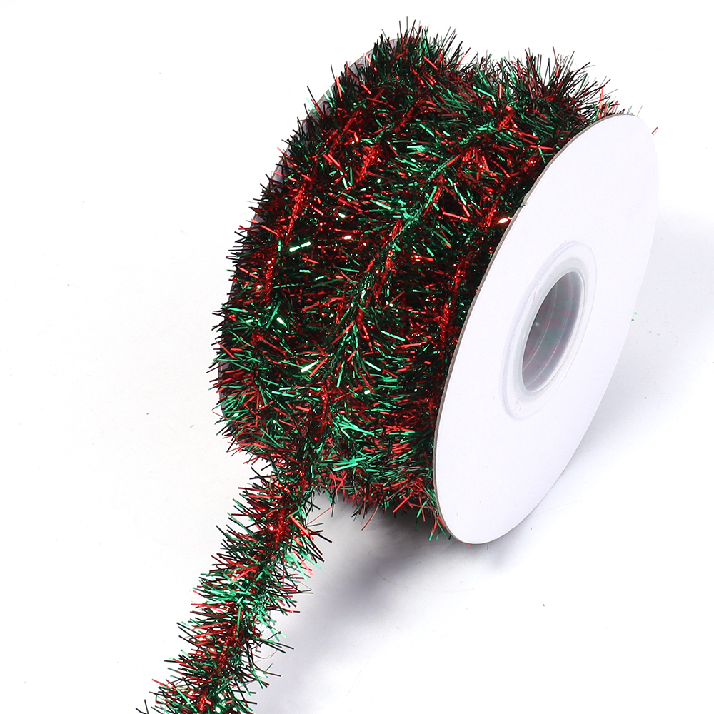 10 Meter Weihnachten Band Girlande Stock Folie Lametta funkeln metallisch Weihnachten Baum Verpackung Bänder Ornamente DIY Neue Jahr Party Dekor: dunkel khaki