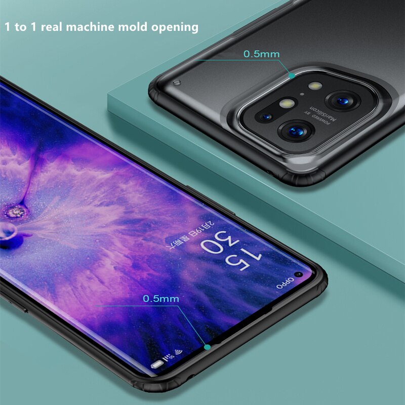 Funda Voor Oppo Vinden X5 Pro Case Stijlvolle Telefoon Cover Voor Oppo Vinden X5 Case Matte Transparant Hard Pc Siliconen schokbestendig Bumper