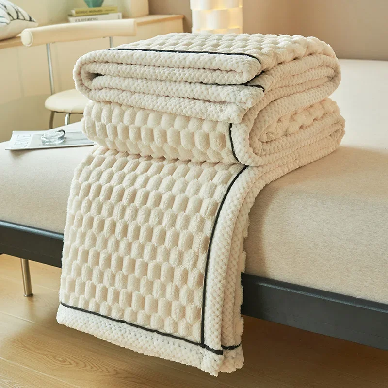 Superzachte geruite deken Warme pluche dekens voor bedden op de slaapbank Gooi deken Kantoor Dutje Trooster Sprei Koningin Quilt