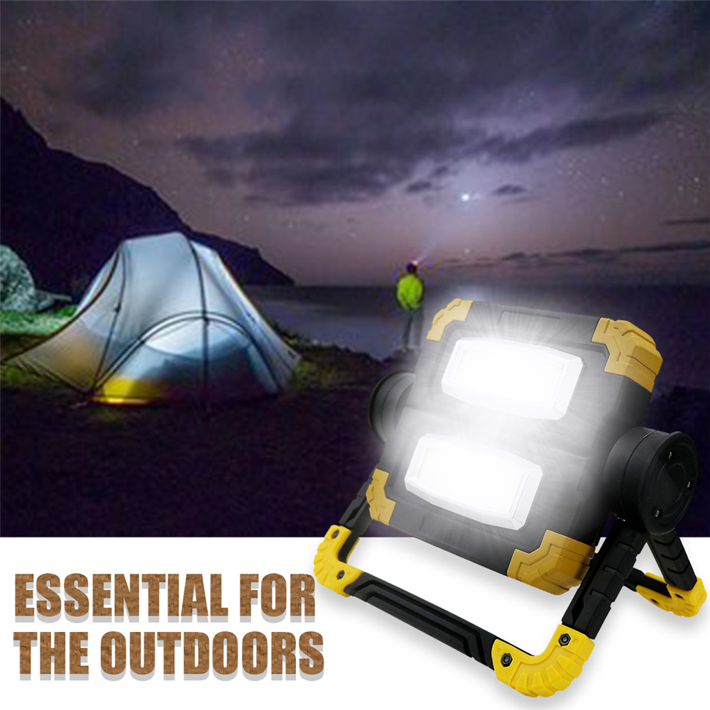 Powerful 200W 2 COB LED Work Light Handheld Searchlight Waterproof Spotlight Portable Work Lamp Emergency Light