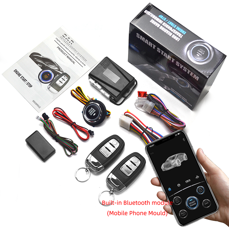 Kit de arranque remoto Universal para coche, 12V, Control de teléfono, aplicación Bluetooth Android IOS, sistema de arranque sin llave, sistema de alarma para coche: Blanco
