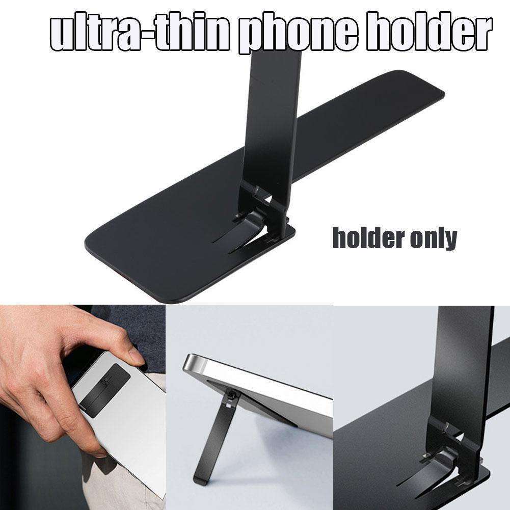 Mini soporte de teléfono ultrafino, soporte de escritorio Universal, Metal, acero, soporte de escritorio plegable para iPhone