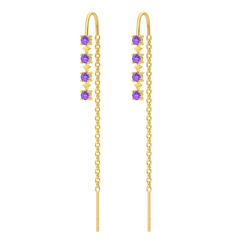 Aide 925 Sterling Zilver Kleurrijke Zirkoon Lange Ketting Kwast Threader Oorbellen Voor Vrouwen Oorbellen Partij Sieraden Pendientes: 5