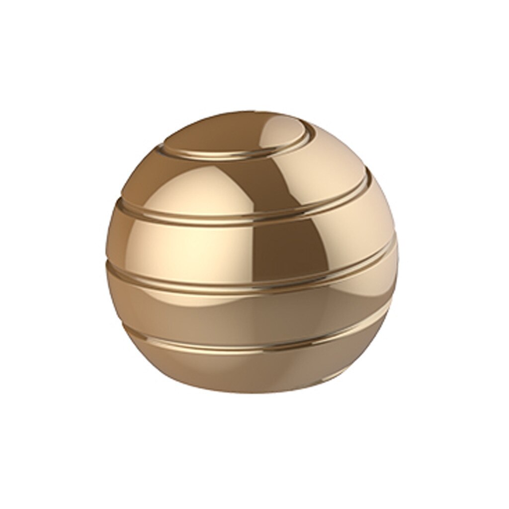 Funny Desktop Toys Revolving Decompression Ball Kinetic Orbital Desk Office Decor Art Toy Rotary Tabletop Ball for Kid Adult: gold 1.49 inch