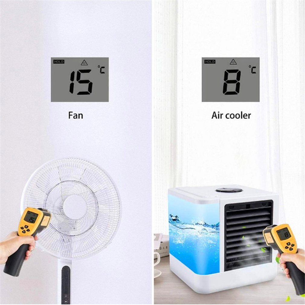 7 Light USB Mini Portable Air Conditioner Air Cooler Fan Desktop Space Cooler Personal Space Air Cooling Fan For Room Home