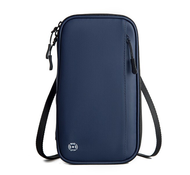 Acoki reisportemonnee, familiepaspoorthouder, organizer voor reisdocumenten, duurzame paspoorthoes met rfid-blokkering voor mannen en vrouwen.: Blauw