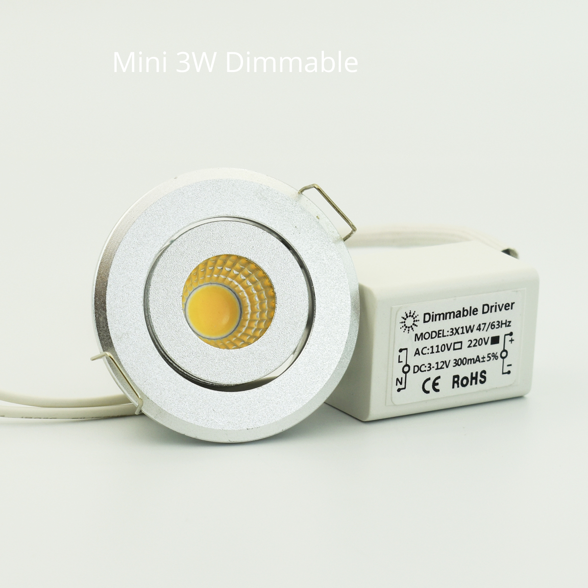 10pcs 1W 3W LED Recessed Down light Spot Ceiling Light Small Size Cut 40-45mm White Silver White Finish Full Aluminum: Cold White / 1w