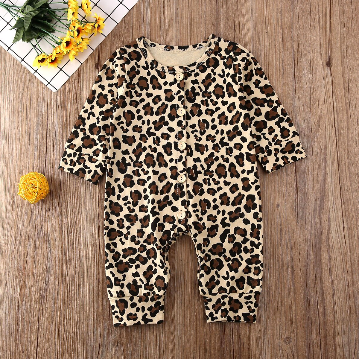 Baby Frühling Herbst Kleidung Neugeborenen Baby Mädchen Rüsche Leoparden Strampler Langarm Gesamt Geschmack Outfits Kleidung