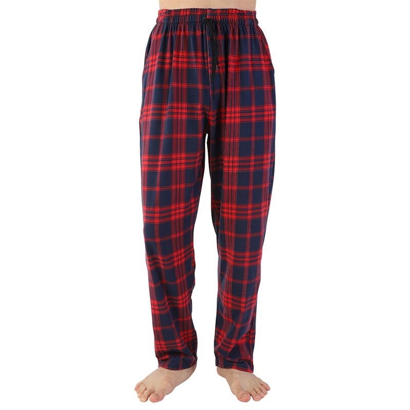 Zomer Katoen Slaap Bodems Mannen Eenvoudige Nachtkleding Broek Voor Mannelijke Casual Plaid Heren Broek Thuis Broek: R / L