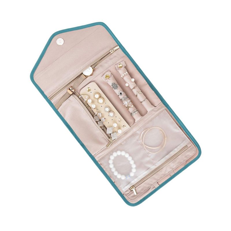 Travel Jewelry Organizer Roll Foldable Jewelry Case for Journey Earrings / Rings / Diamond / Necklaces / Bracelets / Brooches