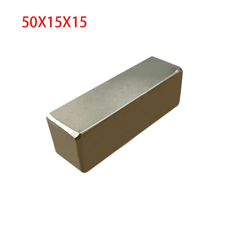 Super Sterke Neodymium Magneet Sterke Vierkante Magneet 50*15*15Mm Blok Magnetische Zeldzame Aarde Magneet