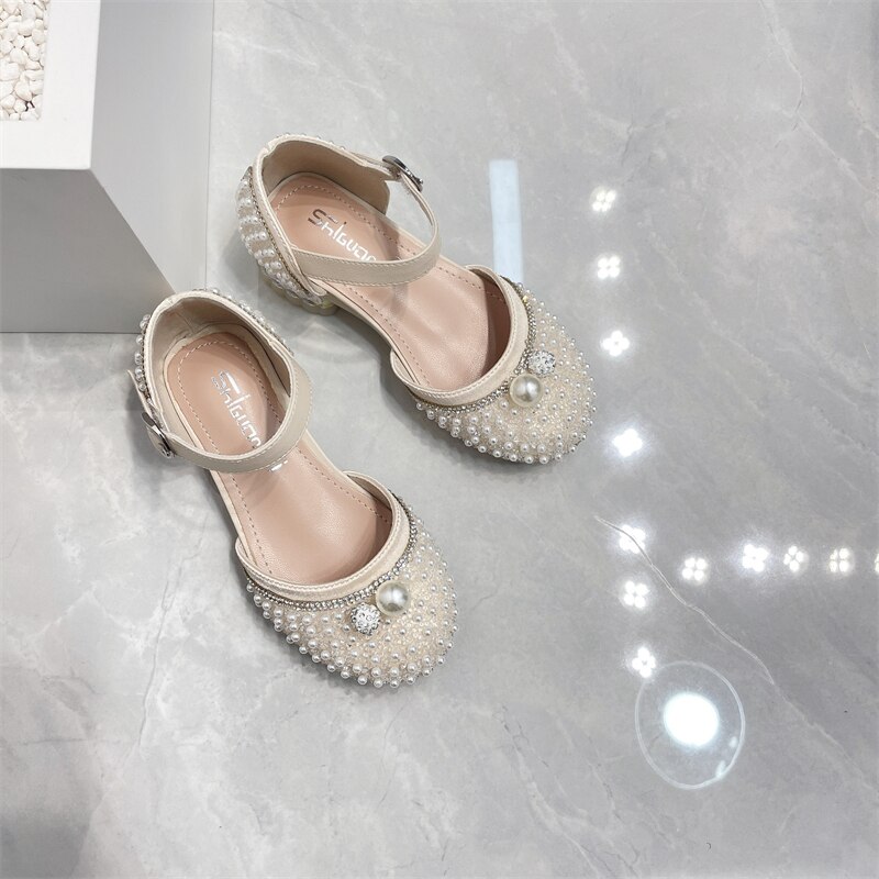 Lente/Zomer Meisjes Hoge Hakken Prinses Dans Schoenen Kinderen Jurk Prestaties Student Baby Kids Dance Schoenen 02A