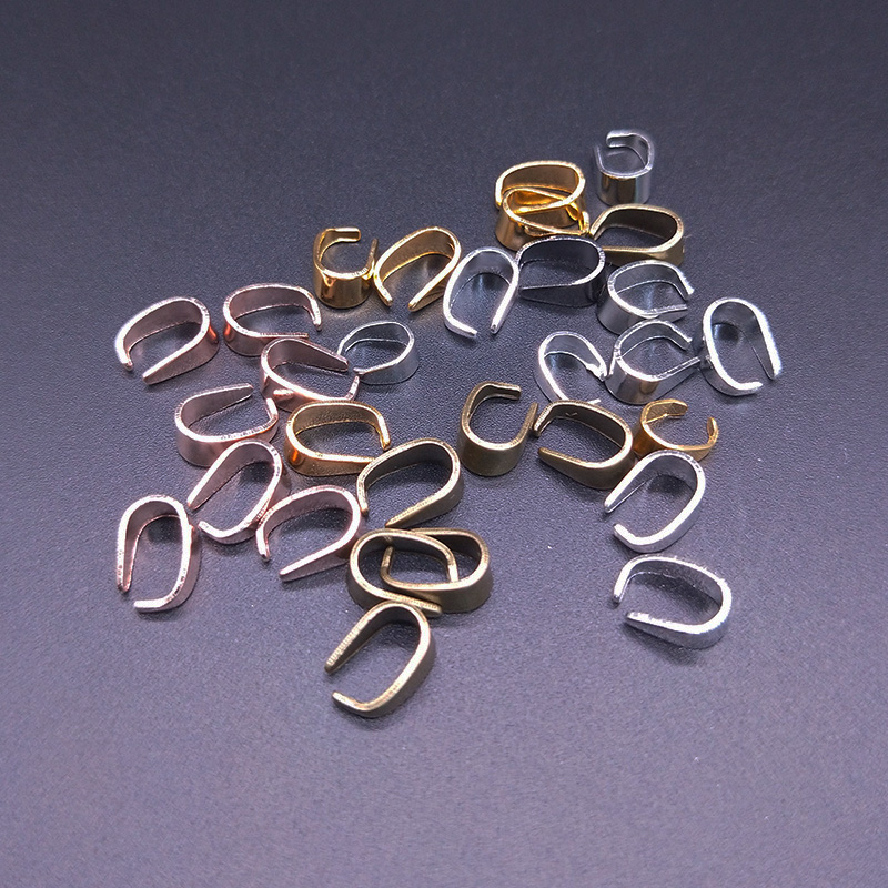 50 stücke 7x4/9x5mm Anhänger Halskette Schnalle Schließe Stecker, prise Clip Bail Anhänger Haken DIY Schmuck Erkenntnisse Zubehör