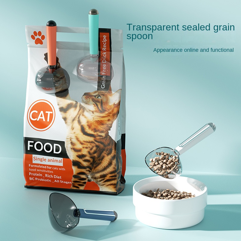 Pet feeding shovel Cat feeding spoon Large capacity thickened cat and dog spoon Plastic shovel Pet feeder