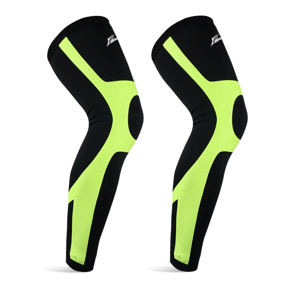 Mænd kvinder kompression fodbold basketball benærmer fitness løbeleggings tights sport fodbold benbeskytter cykling benvarmere: G / M