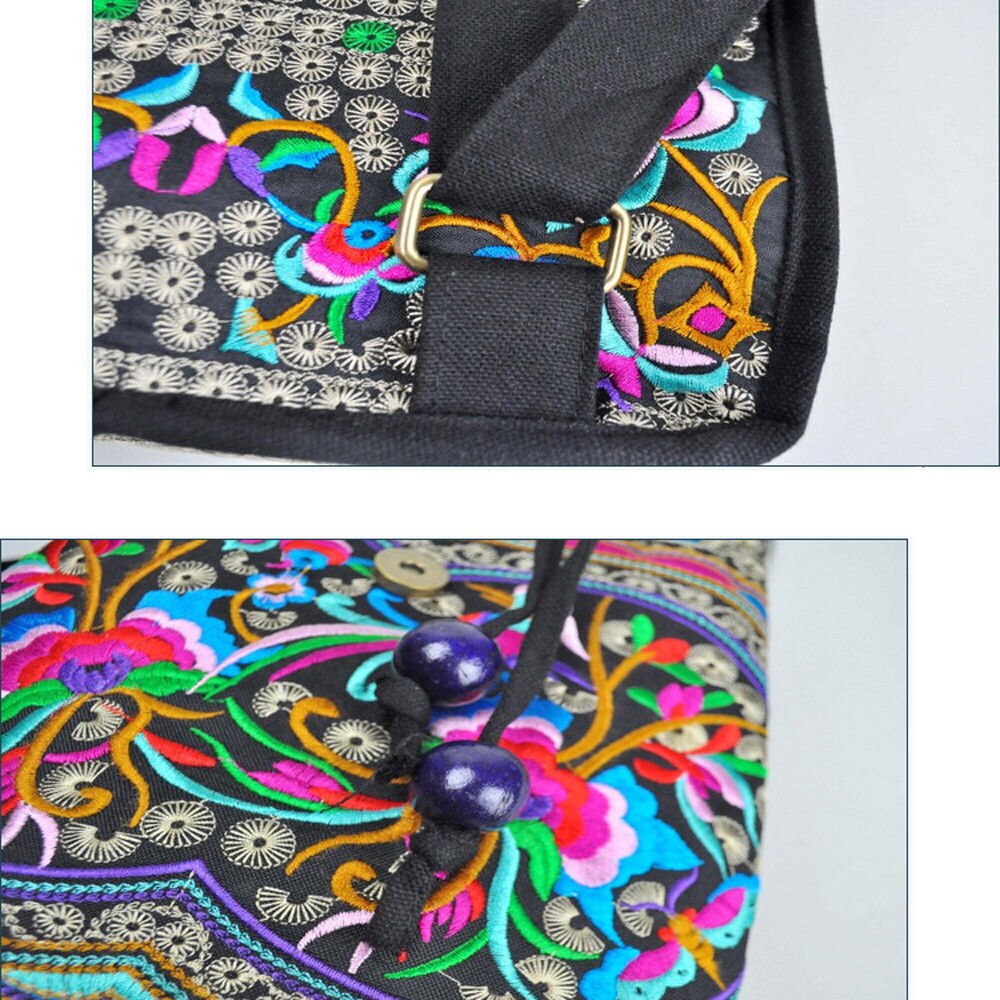 National Wind Women Bag Boho Embroider Rucksack Canvas Backpack Bag Travel Shoulder Bag Satchel Vintage