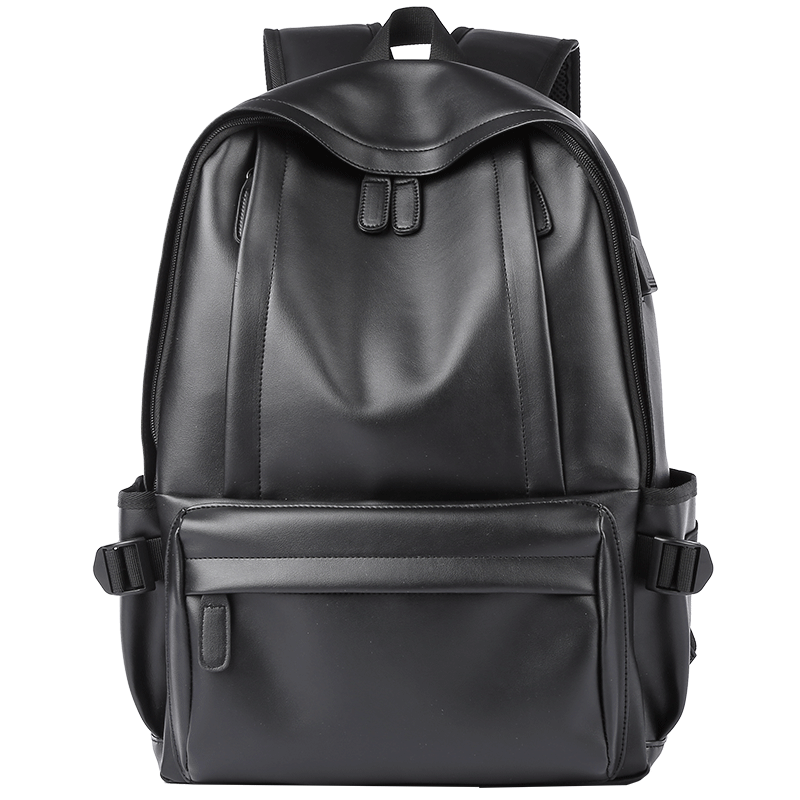 MOYYI Men Leather Backpack Waterproof 14 inch Laptop Backpacks with USB for Teenager Travel Sport Male Mochila