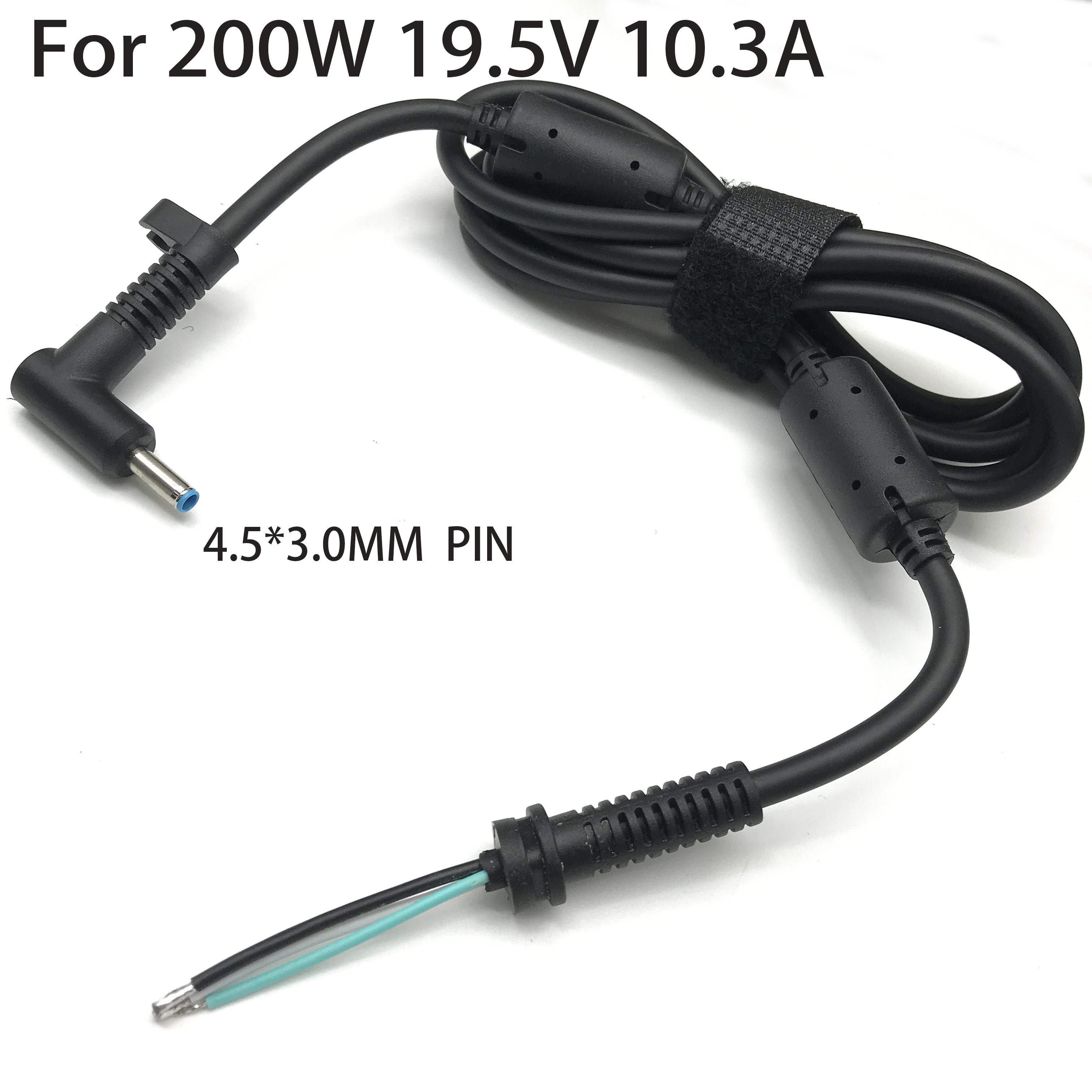 Dc4.5*3.0 mm-nastainen virtalähdeliitin johdolla/kaapelilla h  p 19.5v 10.3a 200w 230w 90w 180w kannettavan tietokoneen laturiin, 3- johtoiseen adapteriin