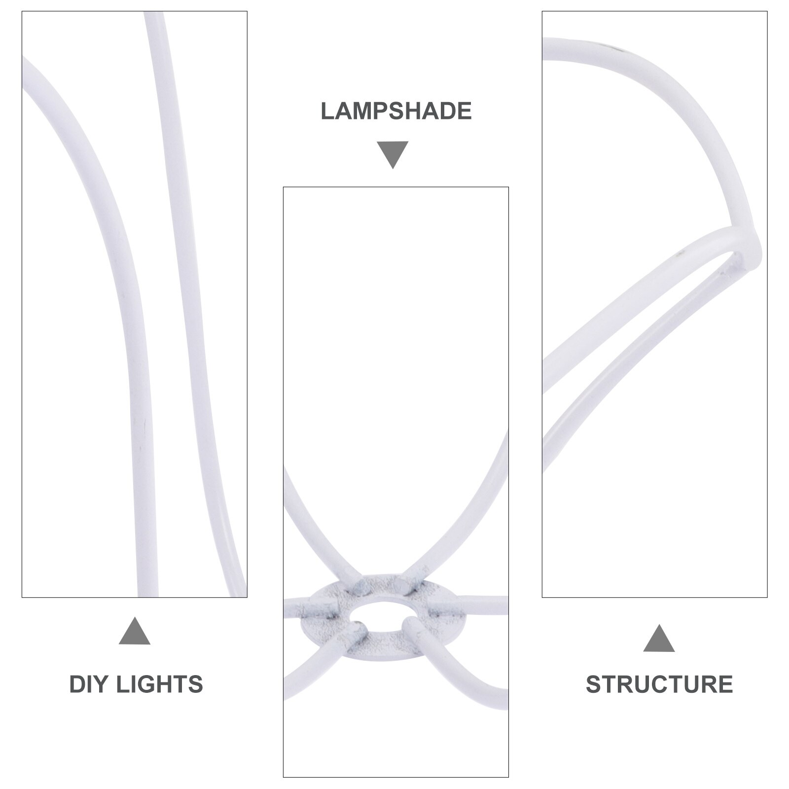 Housoutil E14 DIY Lampshade Frame Holder – Metal White Cone Bracket For Small Drum Lamps, 5.5" X 5.1" X 3.5", Iron Construction, Easy Install