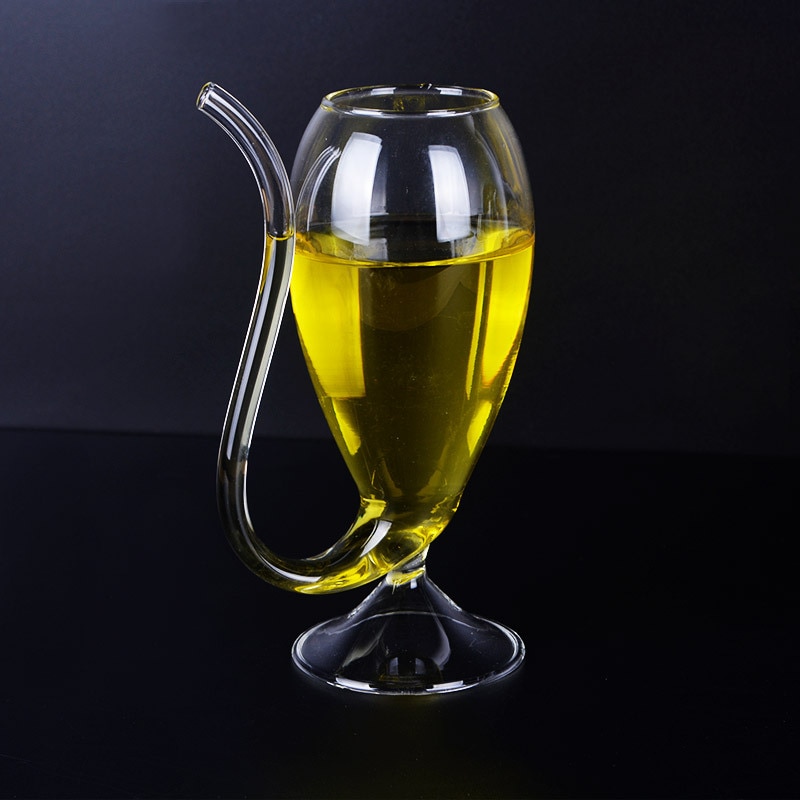 Wijn Whiskey Glas Hittebestendig Glas Zuigen Sap Melk Kopje Thee Wijn Beker Met Drinken Buis Stro