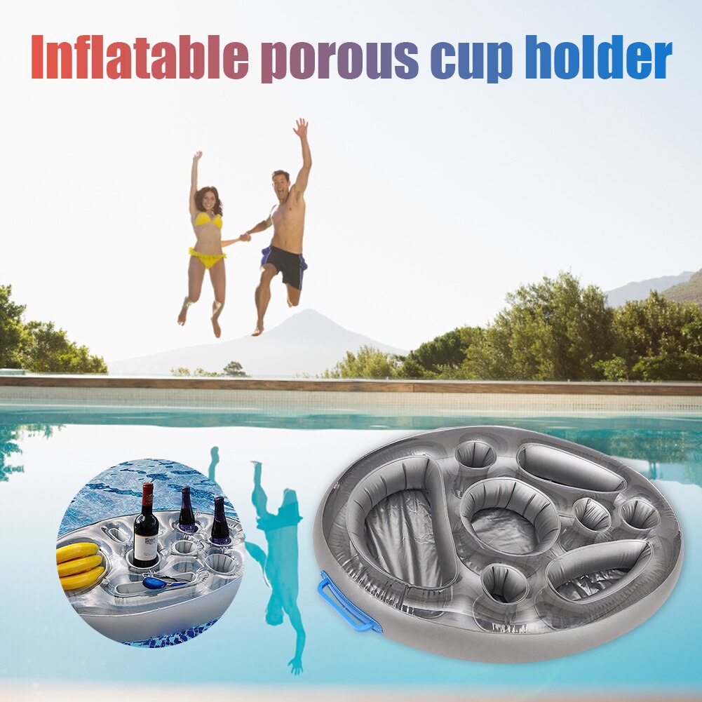 Sommerparty-eimer, becherhalter, aufblasbare pool-schwimmhilfe, bierkühler, tisch, bartablett, strandparty-schwimmring, strandtisch
