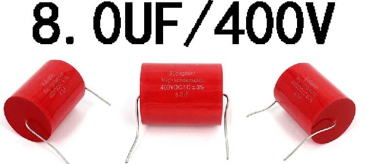 2 pieces Axial MKP 4.7 5.6 6.8 7.5 8.0 8.2 10 UF 400V Metal Film Coupling Divider Capacitor Ampl: 8.0UF 400V