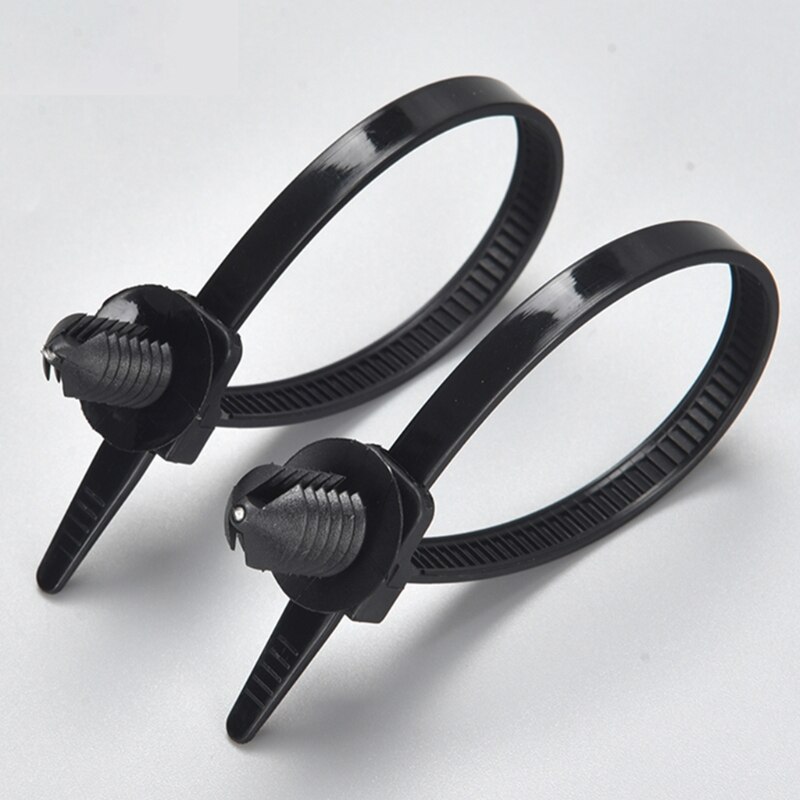 Nylon Push Mount Auto Dome Cable Zip Tie, 168Mm Lengte, 50 Stuks, Zwart