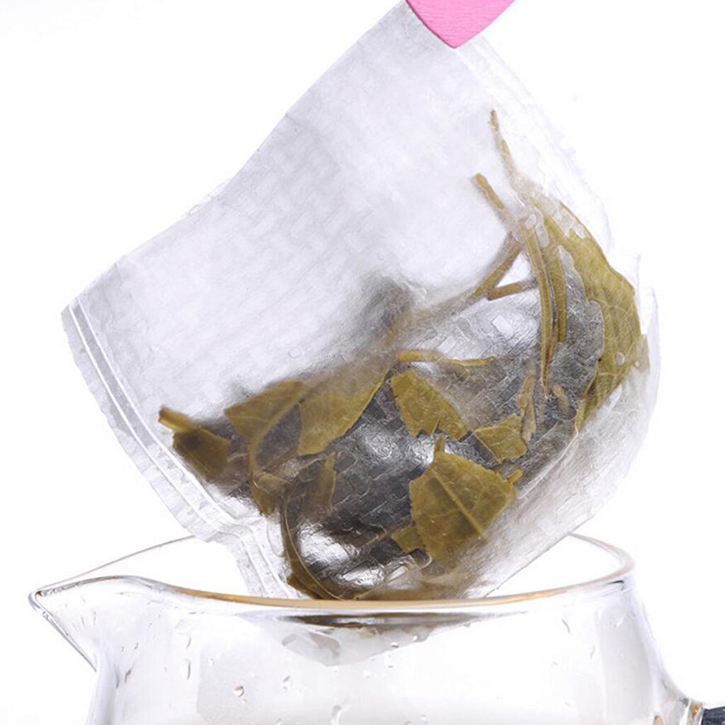100 Pieces Disposable Tea Filter Empty Tea Bags - Folding / Drawstring Style: Folding 10x12cm