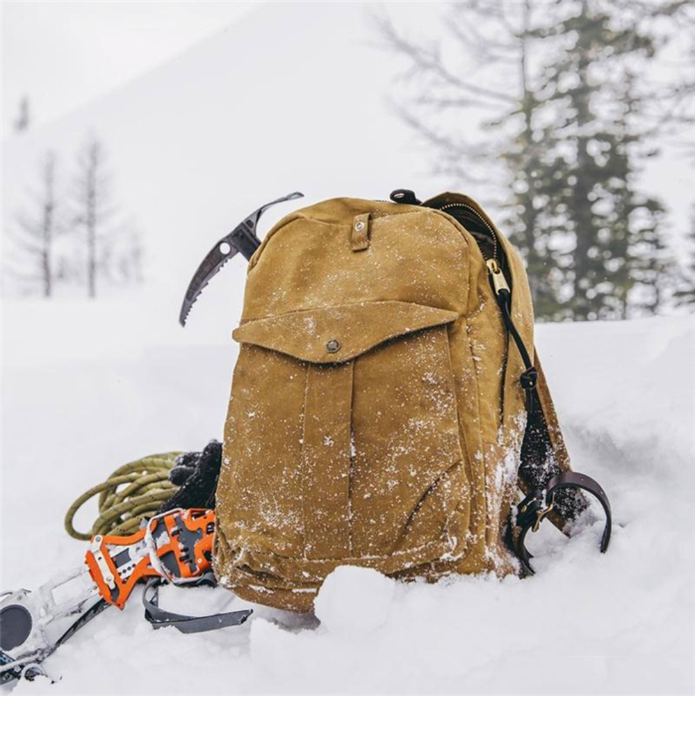 Retro rygsæk udendørs stor kapacitet rejserygsæk vandtæt olievoks lærred patchwork læder vandretaske