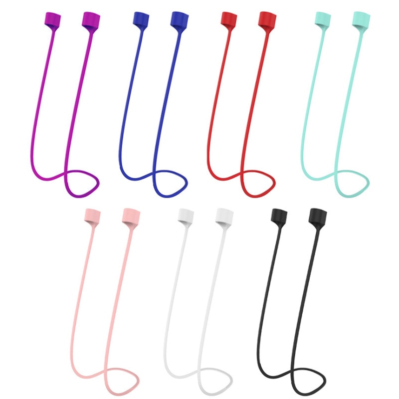 Anti-Lost silikonowy uchwyt na słuchawki kabel do Apple iphone X 8 7 AirPods bezprzewodowy zestaw słuchawkowy Bluetooth pasek na szyję przewód ciąg