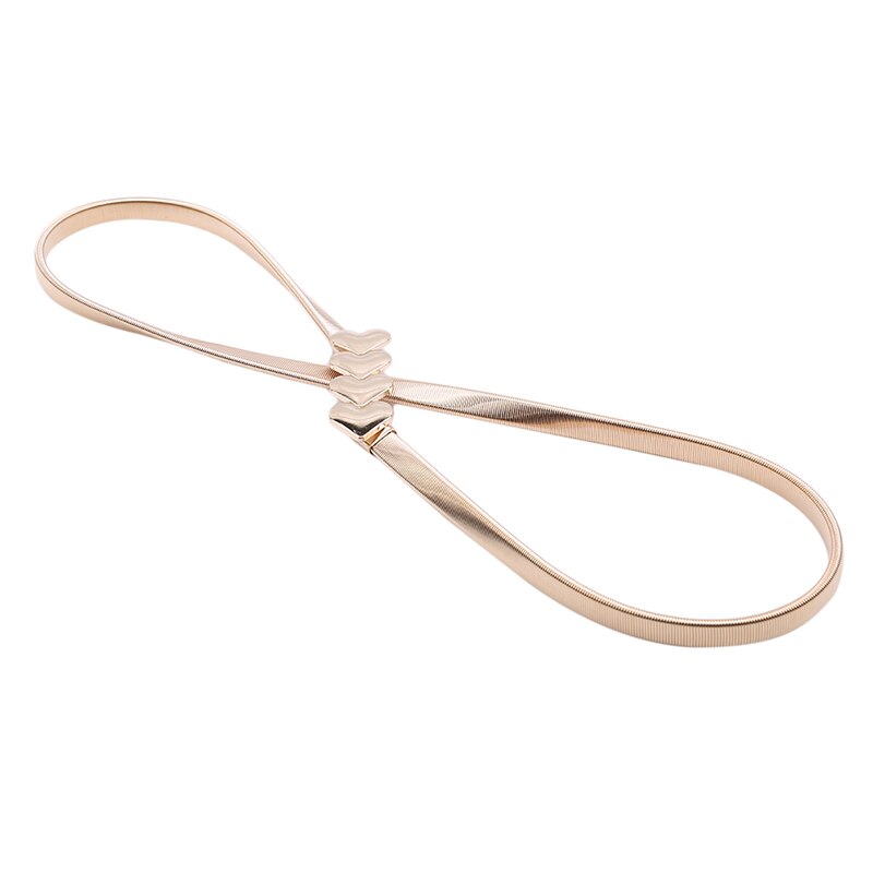 Women Solid Belts For Dress Ladies Gold Silver Love Pattern Belt Female Luxury Belts Chain Stretch Elastic Belt