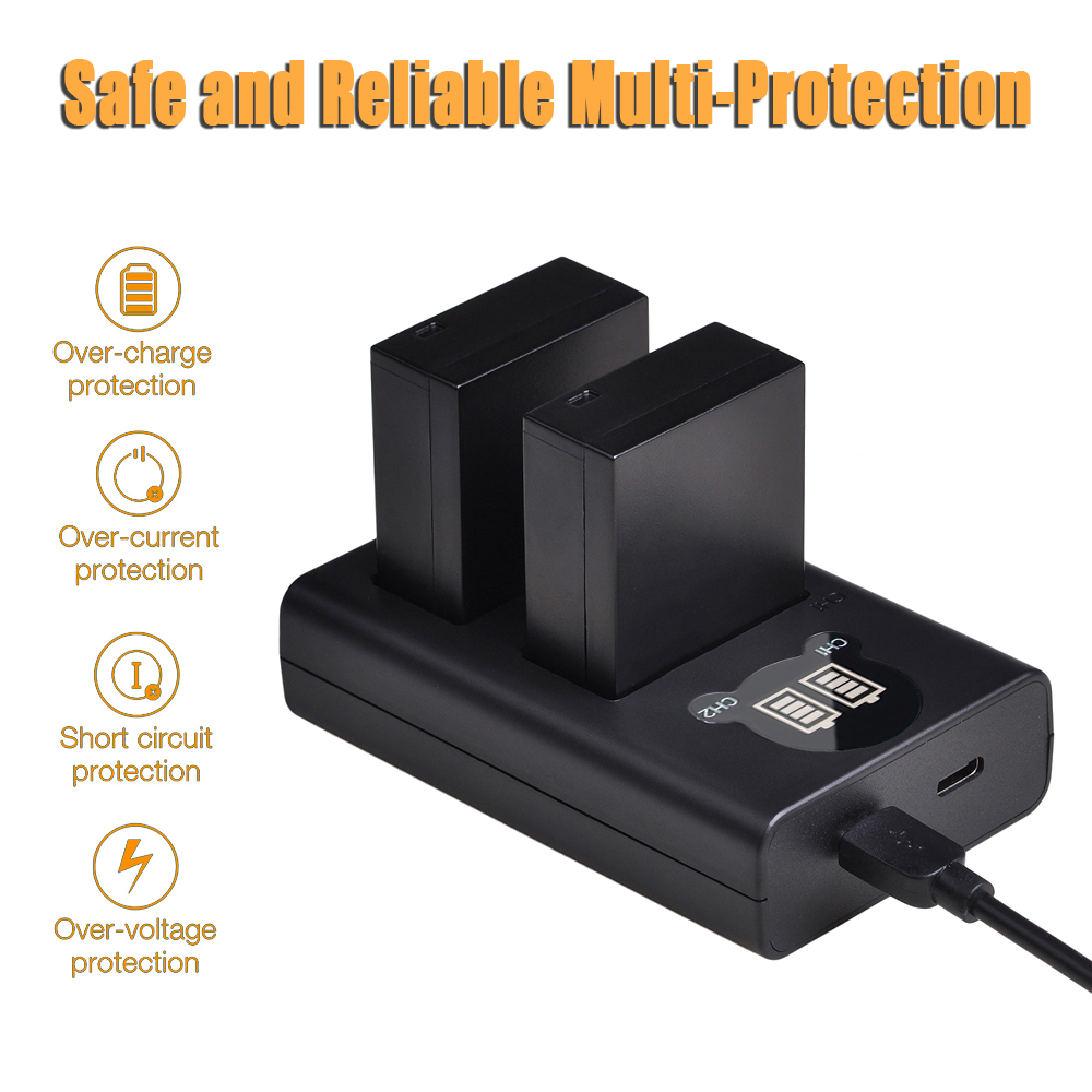 1440mAh DMW-BLC12PP BLC12E DMW-BLC12 Batteria & LED Dual Caricabatterie per Panasonic Lumix DMC DMC FZ1000 FZ200 FZ300 G85 G5 G6 g7 GH2 GX8.