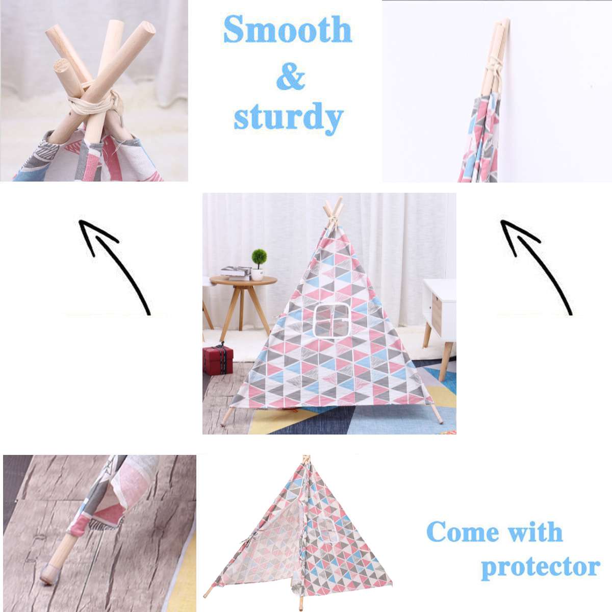 130cm Large Baby Tent Child Teepee Tent for kids Cotton Canvas Wigwam Playhouse Indian Play Kids Tent Little Play House