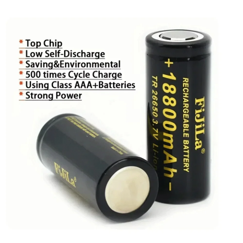 100% Original 26650 battery 18800mAh 3.7 V 50A lithium ion battery for 26650 LED flashlight + charger
