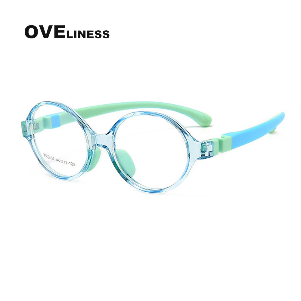 Optical Children Glasses Frame boy girl TR90 Silicone Flexible Protective Myopia Prescription Kids Glasses Eyeglasses eyewear: clear blue