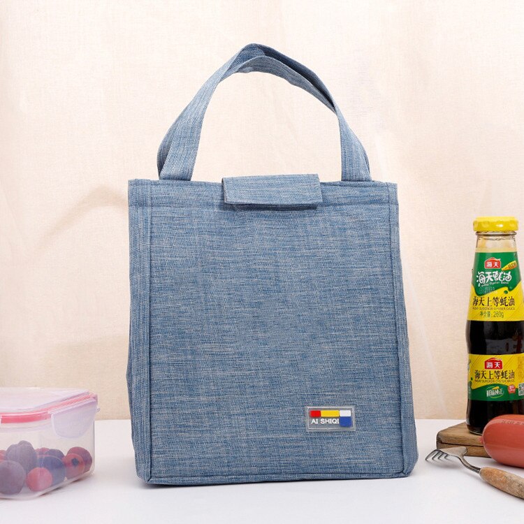 Camping Outdoor Handbag Cooler Lunch Bag Portable Thermal Insulated Lunch Box Lady Carry Picinic Food Tote Bolsa: Blue 2