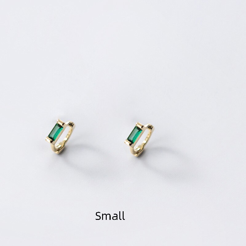 La Monada Hoop Brincos Para Mulheres Brincos de Prata 925 Mulheres Finas Jóias Geometria Bonito Brincos de Argola Prata Esterlina 925 Mulheres: GoldGreenSmall