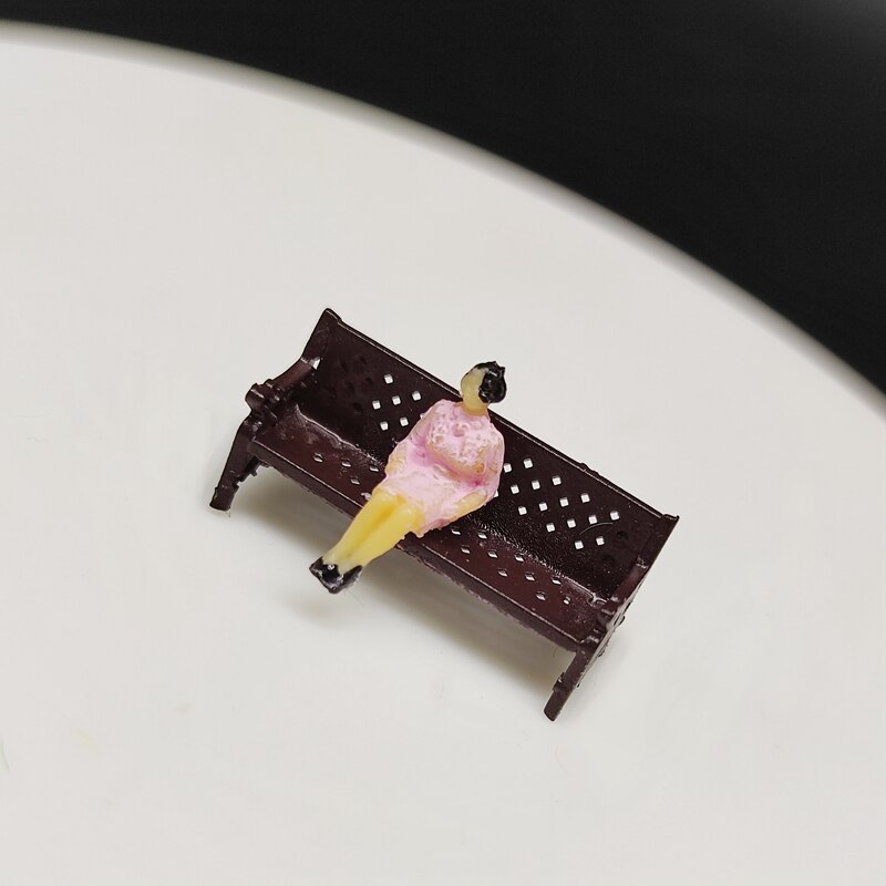 2 pezzi 1/87 ho modello parco panca/mini panca modello parchi in miniatura artigianato per la casa giardini ornamento/treno/ferrovia/ferrovia disposizione