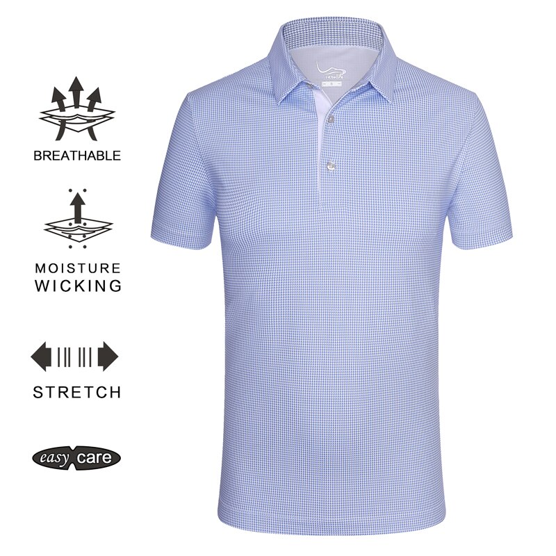 Eagegof stripe golftröja herr kortärmad stretchtröja sommar regular fit business golfkläder vs descente golftröjor