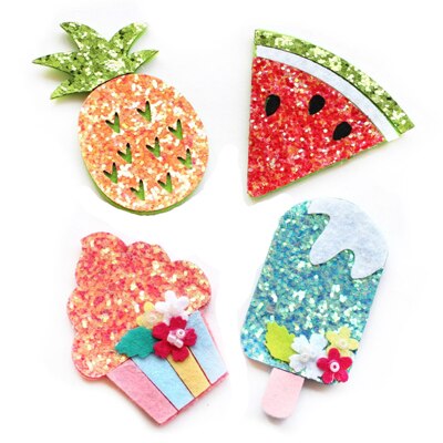 Brillo sandía sentía apliques DIY piña Cupcake paleta plana sentía apliques: mix