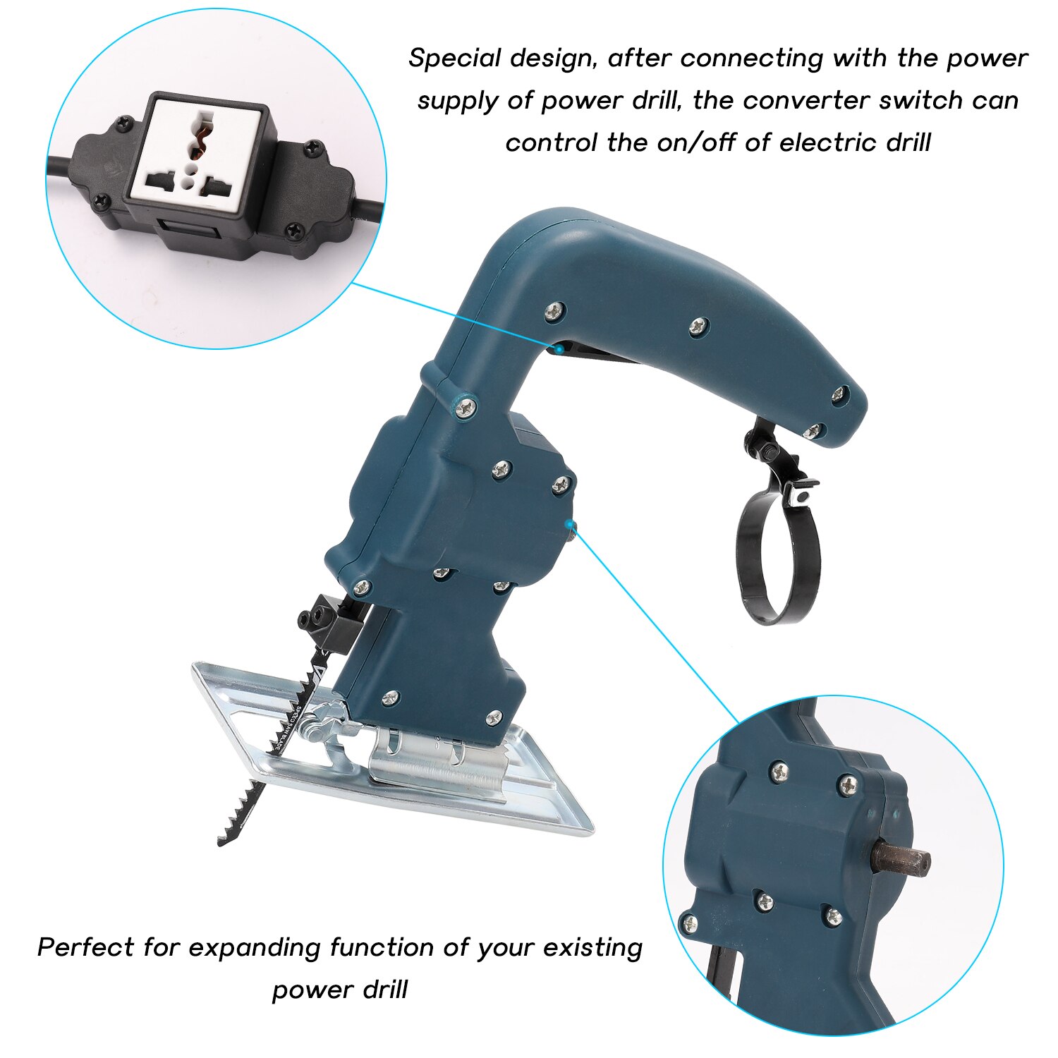 Multifunctional Reciprocating Saw File Adapter Electric Drill Saw Converter Power Drill to Jig Saw Wood Cutter