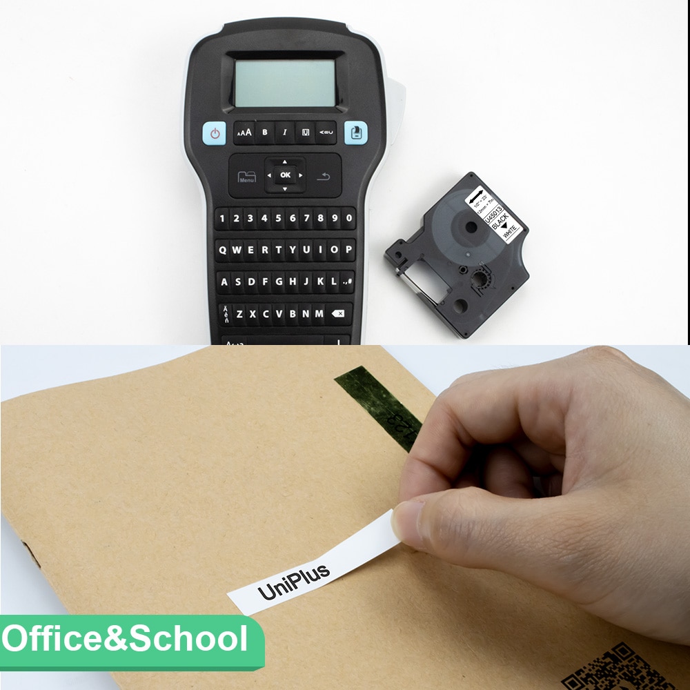 Uniplus compatibele dymo  d1 labeltape 43623 zwart op goud 6mm*7m voor dymo labelmaker machine labelpoint 150 100 300 250 printer