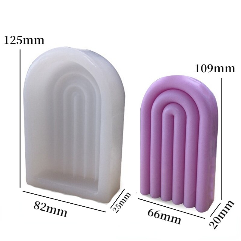 Moule en Silicone pour bougie en forme de U, bricolage arc-en-ciel pont arc-en-ciel en forme de N, moule en résine de gypse parfumé, moules en Silicone, artisanat: Mold-random color