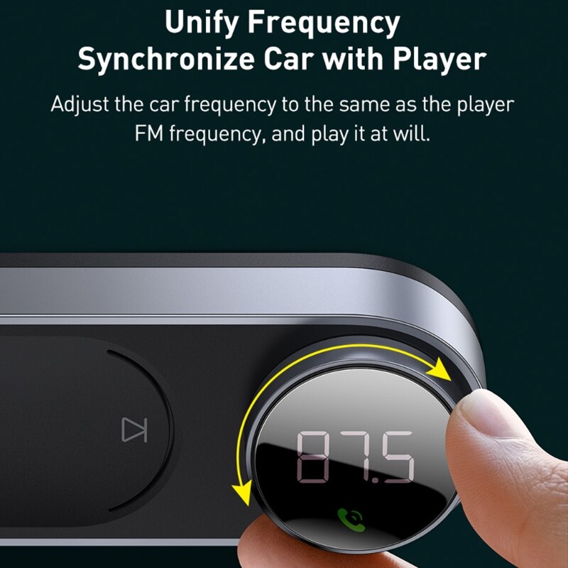 Solar Car FM Transmitter Bluetooth-compatible 5.0 Car Kit Wireless Audio Receiver Aux Handsfree MP3 Player USB Charger